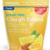 Amazon Basic Care Sugar Free Honey Lemon Cough Drops, 140 Count - Soothes Sore Throats
