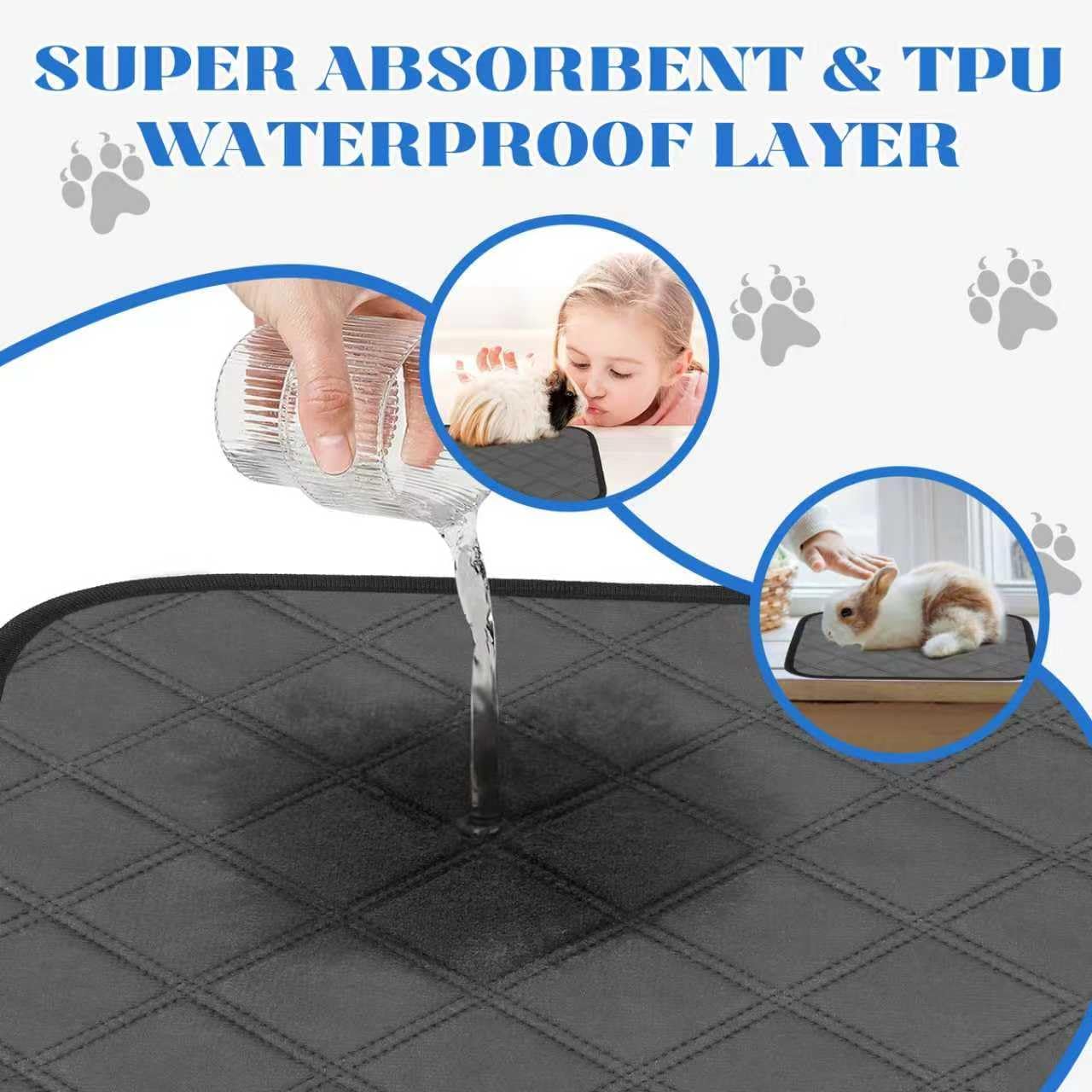 Premium Washable Guinea Pig Cage Liners – 8 Pack Super Absorbent, Anti-Slip Pee Pads for Rabbits, Hamsters & Small Animals