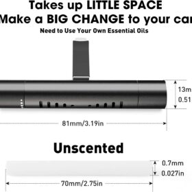 2-Pack Premium Refillable Car Air Freshener Diffuser with 12 Scent Sticks | Adjustable Vent Clip Aromatherapy for Auto, Home & Office
