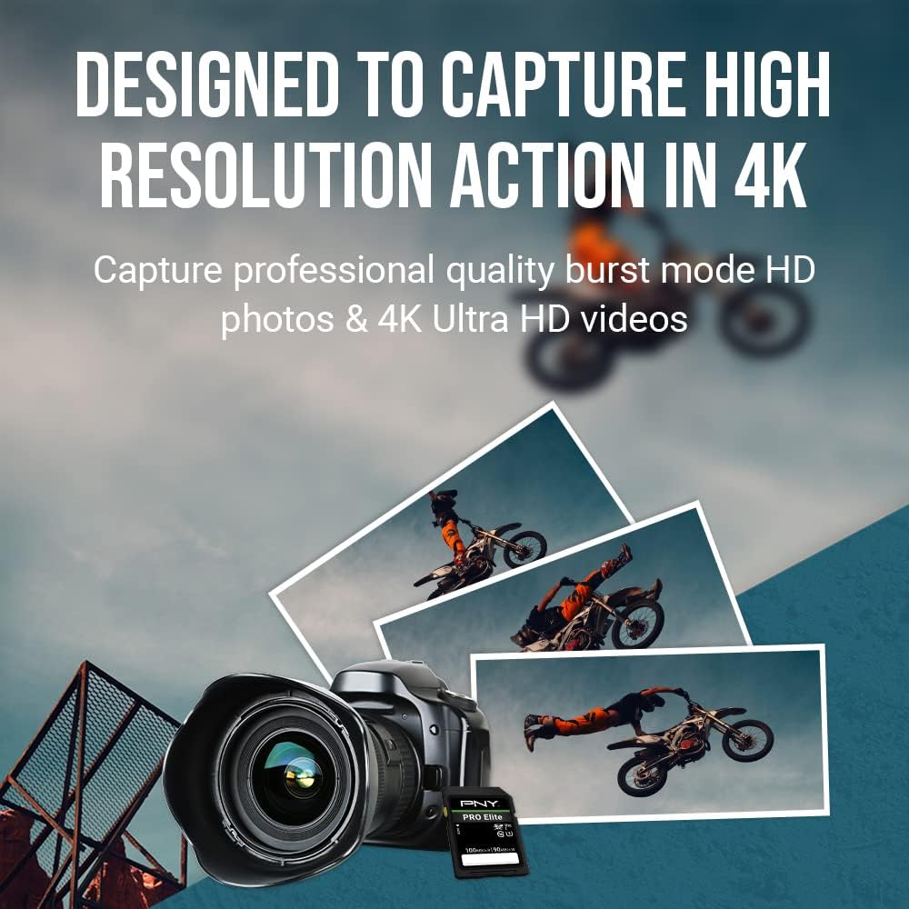 PNY PRO Elite 512GB SDXC Memory Card - Up to 100MB/s, UHS-I, U3, V30, 4K UHD & Full HD Video Support for DSLR & Mirrorless Cameras