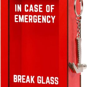 In Case of Emergency Break Glass Gift Box with Hammer – Funny Prank Gag Box for Desk Wall Decor, DIY Personalized Birthday White Elephant Gift for Friends Coworkers