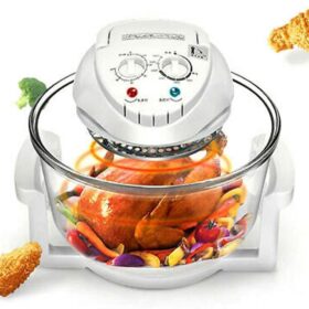 12L Halogen Convection Oven – 360° Air Fryer, Countertop Electric Cooker with 60-250°C Temp Control, Turbo Heating & Recipe Book