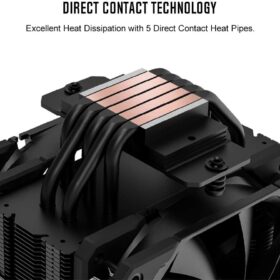ID-COOLING SE-225-XT Slim CPU Air Cooler - 5 Heat Pipes, Dual 120mm PWM Push-Pull Fans, LGA 1700 & AM5 Support