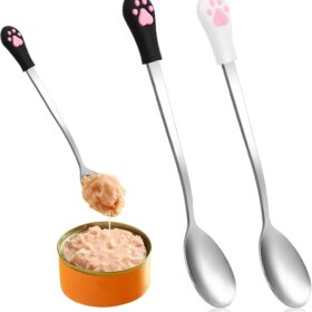 Premium Pet Can Lids for Wet Food - 2 Pack Stainless Steel Can Covers, Tight Seal Spoons for Cats and Dogs