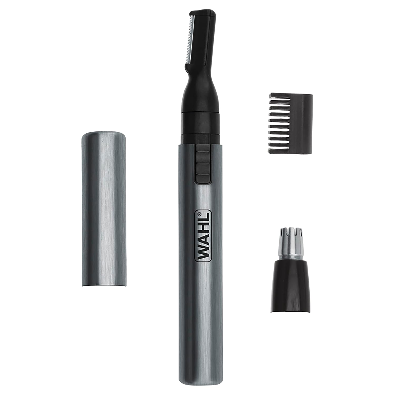 Wahl Micro Groomsman 2-in-1 Battery Operated Personal Trimmer - Precision Nose, Ear & Eyebrow Trimmer with Detail Head (Model 05640-600)