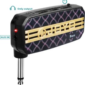 JA-03 Mini Bass Headphone Amp – Portable Pocket Guitar Amplifier with Aux In for Silent Practice