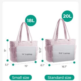 BAGSMART Quilted Tote Bag for Women – Lightweight Puffy Shoulder Handbag with Spacious Compartments for Work, Travel, & Gym