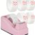 Pink Desktop Tape Dispenser with Weighted Non-Slip Base & 6 Refill Rolls - Ergonomic Office Accessory for Home & School