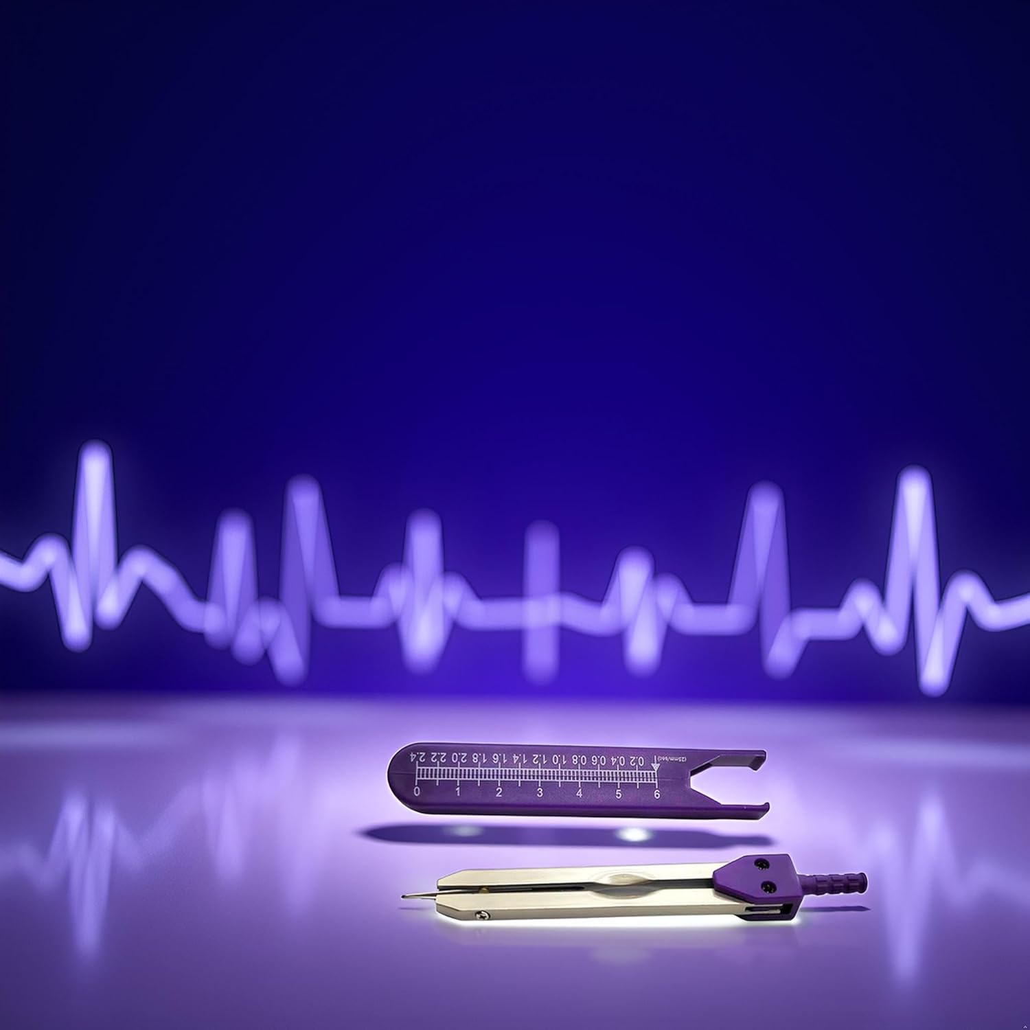Purple EKG Calipers – Premium ECG Measurement Tool for Medical Professionals, Nurses, and Students