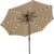 JEAREY 9-Foot Solar LED Lighted Patio Umbrella with Crank Lift and Tilt - Weather-Resistant Beige Market Umbrella for Backyard, Pool, and Deck