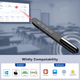 Norwii N27 Presentation Remote Clicker - 328FT Wireless Presenter with Red Pointer & Reprogrammable Keys for PowerPoint, Keynote & Mac/Windows