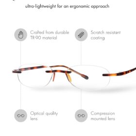 Scojo New York Gels Original Reading Glasses - Handmade Ultra-Lightweight Scratch Resistant Unisex Readers with Comfort-Fit Frames