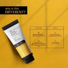 De-construction SPF 55+ PA+++ Lightweight Gel Sunscreen - Broad Spectrum UVA/UVB Protection, Non-Greasy Daily Defense, 50g