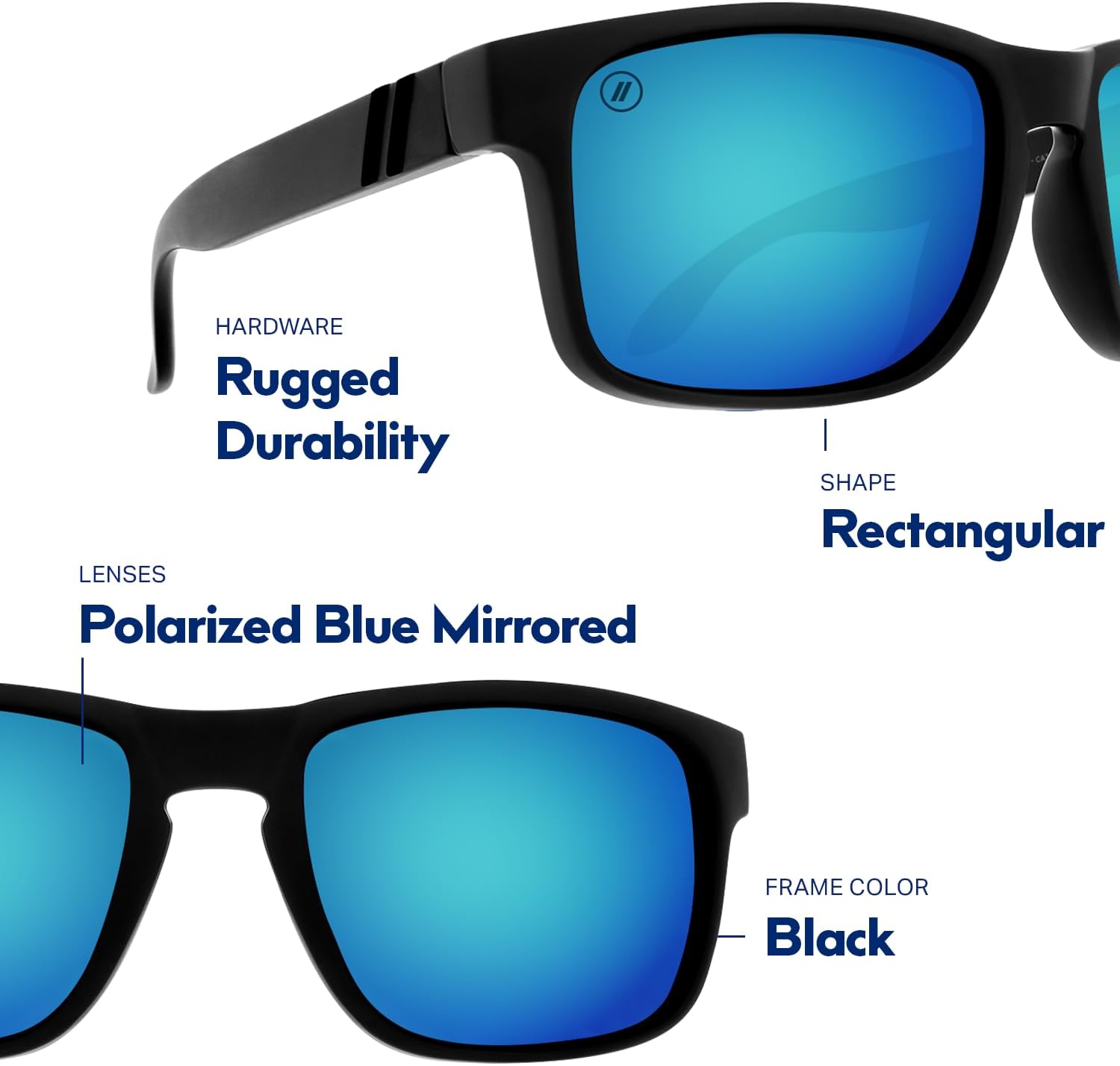 Blenders Eyewear Canyon Series – Polarized Sunglasses for Men & Women with 100% UV Protection, Durable Matte Wraparound Frame