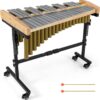 Giantex 32-Note Professional Glockenspiel Marimba with Adjustable Stand, Wheels & Practice Mallets - Portable Percussion for Classroom & Stage