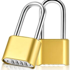 Lockwise Heavy Duty 4 Digit Combination Padlock – 2 Pack Weatherproof Zinc Alloy Gym Locks with Extended Shackle for Outdoor Gates, Storage, and Fences