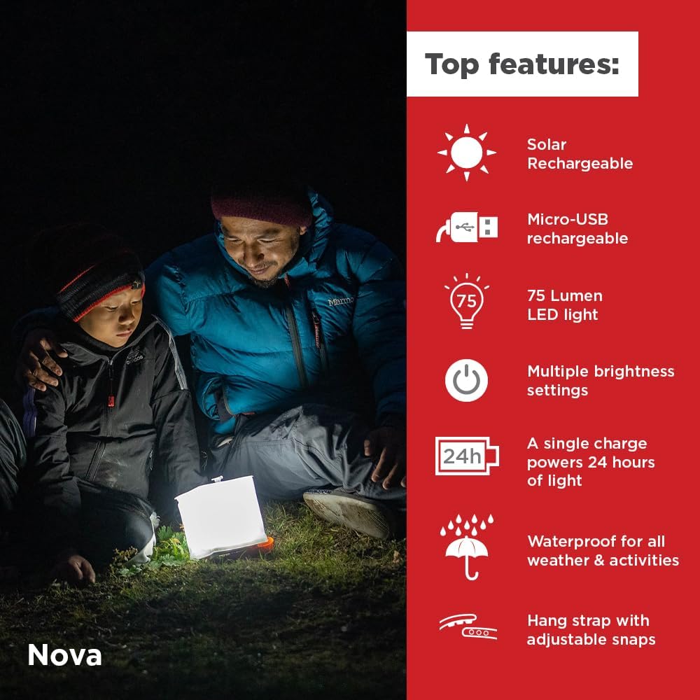 LuminAID PackLite Max 2-in-1 Solar Camping Lantern – Inflatable, Waterproof & Portable LED Light for Hiking, Emergency Kits, and Power Outages