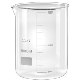 REACWARE 20L Laboratory Glass Beaker - Low Form Borosilicate Glass with Graduations