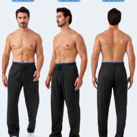Men's 5-Pack Athletic Joggers with Zipper Pockets – Open Bottom Mesh Sweatpants for Running, Workout & Gym
