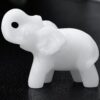 Hand-Carved White Jade Elephant Statue (1.8 Inch) – Lucky Feng Shui Crystal Figurine for Home Decor, Healing Stones, and Meditation Gifts