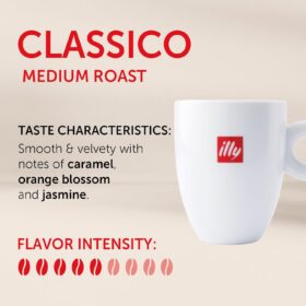 illy Classico Instant Coffee – 100% Arabica Medium Roast – 3.3 Oz Tin – Notes of Caramel, Orange Blossom & Jasmine – Roasted in Italy