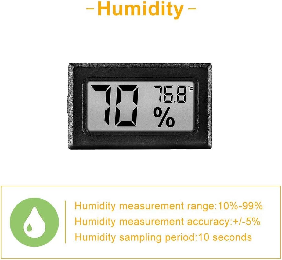 12-Pack Digital Mini Hygrometer Thermometer – Accurate Indoor Temperature & Humidity Monitor LCD Display (°F) for Greenhouses, Humidors, and Home