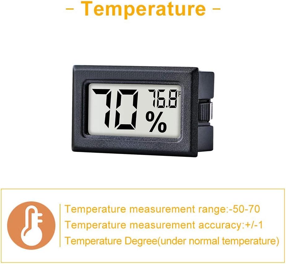 12-Pack Digital Mini Hygrometer Thermometer – Accurate Indoor Temperature & Humidity Monitor LCD Display (°F) for Greenhouses, Humidors, and Home
