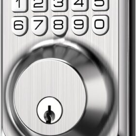 TEEHO TE001 Keyless Entry Door Lock with Keypad - Smart Electronic Deadbolt for Front Door, Auto Lock, 20 User Codes, Easy Installation (Satin Nickel)