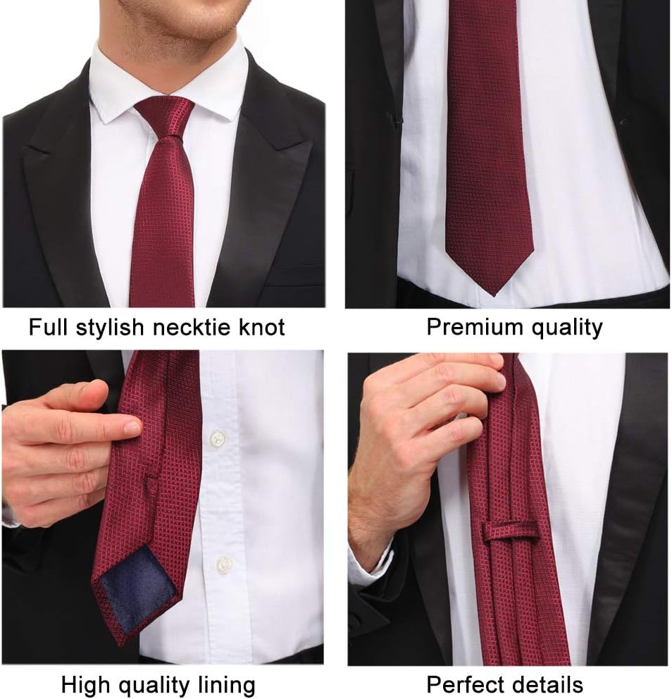 Adulove Men's 6-Pack Classic Silk Jacquard Neckties – Premium Woven Formal & Casual Wedding Ties for Gentleman