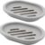 Topsky 2-Pack Self-Draining Soap Dish with Tray – Non-Slip, Keep Soap Dry & Clean (Gray)