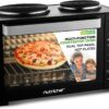 NutriChef 30 Quart Multi-Function Convection Oven & Countertop Cooker with Dual Burners - 1500W Rotisserie, Bake, Broil & Boil - Includes Accessories