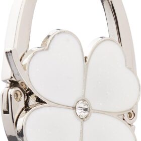 Clover Design Foldable Handbag Hanger – Premium Non-Slip Purse Hook for Table & Bar (White)