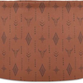 Large Western Boho Laundry Hamper – Round Cow Skull Print Storage Basket for Bedroom, Nursery & Living Room