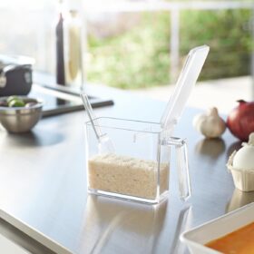 Yamazaki Home Tower Series Spice Storage Container – Minimalist Kitchen Organizer (Small, Black)