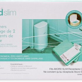 Janibell Akord 280 Slim Refill Liners – 2 Count | Hands-Free, Odor-Locking Adult Diaper Disposal System | Continuous Bag for Janibell 400 & Akord Slim Pails | Extra Long 576 Diaper Capacity