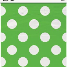 Polka Dot Loot Bags - 8 Pack Lime Green Party Favor Gift Bags