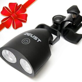 Sirius 1.0 Ultra-Bright LED Grill Light – Heavy Duty BBQ Accessory with 10 LEDs, Heat Resistant Clip-On Handle Lamp for Weber, Traeger, and Blackstone Grills – Includes Batteries & Case