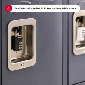 Master Lock 647D Black Combination Padlock - 3-Digit Resettable Code Lock for Gym Lockers, School, Luggage, & Outdoor Storage