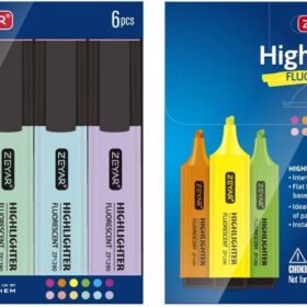 ZEYAR Pastel Highlighters (6 Pack) – Chisel Tip Macaron Marker Pens, Quick-Dry, AP Certified Non-Toxic for Journaling, Studying, and Art