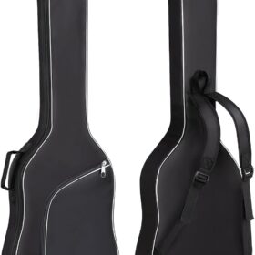GIGKOUKI 0.35 Inch Thick Padded Bass Guitar Gig Bag – Heavy Duty Backpack Soft Case with Backpack Straps for Electric Bass