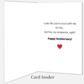 Funny 1st Anniversary Card - 'No Returns' Warranty Expired Greeting Card for Him or Her - 8x5 inch Eco-Friendly Linen Paper Stationery with Envelope
