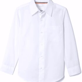 French Toast Boys' Wrinkle-Free Expandable Collar Button-Down Dress Shirt – Long Sleeve Poplin (Standard & Husky Sizes)