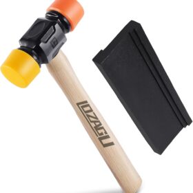 12oz Double-Face Mallet Hammer with Tapping Block – Soft Nylon & Plastic Head for Flooring, Furniture Assembly & Automotive Repair