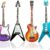 Suartus 4-Pack 1:12 Scale Miniature Guitar & Bass Models - Wooden Musical Instrument Replicas for Dollhouses, Music Room Décor, & Creative Displays