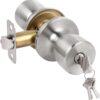 HOSOM Keyed Entry Door Knob with Single Cylinder Deadlock - Satin Nickel Heavy Duty Security Handle for Home, Office, and Exterior Doors