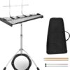 Giantex 32-Note Professional Glockensiel Bell Kit – 2.5 Octave Percussion Xylophone with Adjustable Stand, 8-Inch Practice Pad, Music Stand, Mallets, Sticks, and Portable Bag