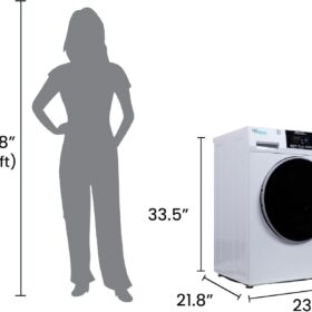 1.6 cu. ft. Convertible Washer Dryer Combo with Pet Cycle - 15 lbs Capacity, 1400 RPM, White