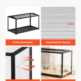 VEVOR Hamster Cage with 360° Transparent View – Durable, Spacious & Easy-to-Clean Small Animal Habitat for Dwarf Hamsters & Mice