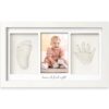 KeaBabies Baby Handprint and Footprint Kit - 100% Safe Air-Dry Clay Keepsake Frame with Photo Insert, Personalized Nursery Decor & New Mom Gift (Alpine White)