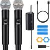 Professional Wireless Karaoke Microphone System – Dual Handheld USB Rechargeable Mics with LED Display, Aluminum Alloy Body & 30m Range for Home KTV, Meetings, and Events